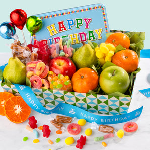 Happy Birthday Fruit & Sweets Gift Basket