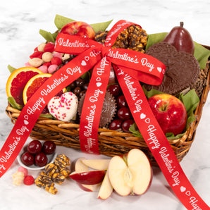 Valentine's Fruit & Chocolate Gift Basket