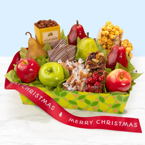 Merry Christmas Orchard Delight Fruit and Gourmet Basket