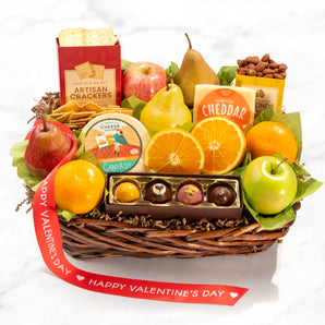 Happy Valentine's Day Deluxe Fruit Basket