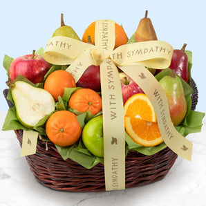 With Sympathy Harvest Fresh Fruit Basket