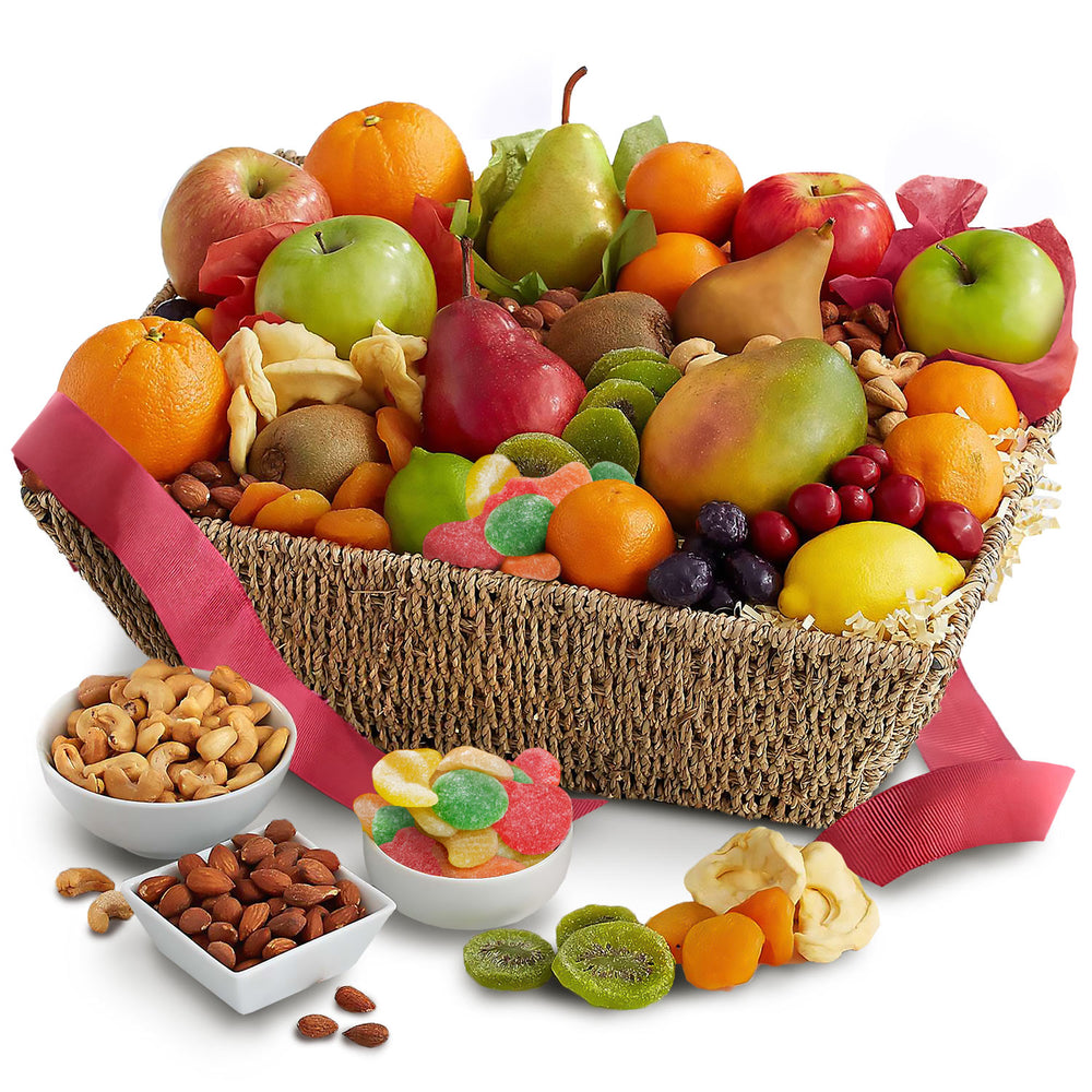 Premium Fruit & Snack Gift Basket